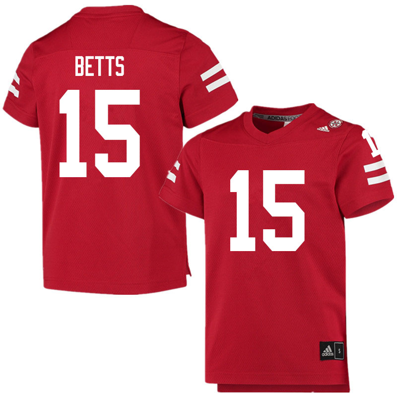 Men #15 Zavier Betts Nebraska Cornhuskers College Football Jerseys Sale-Scarlet